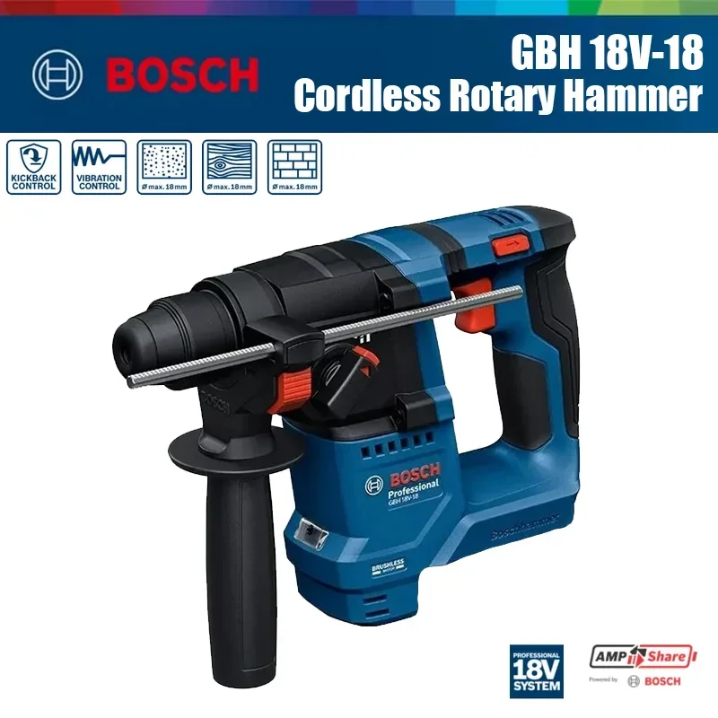 Power Tools Professional - مثقاب بوش GBH 18V-18 اللاسلكي الدوار