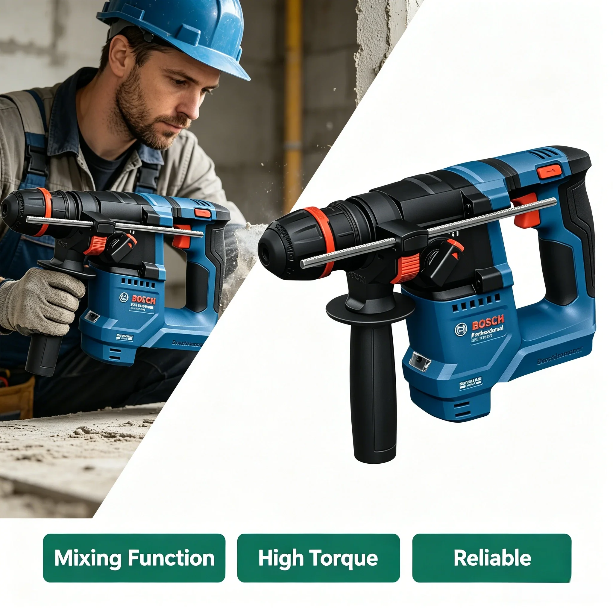 Power Tools Professional - مطرقة دوارة لاسلكية بدون فرشاة BOSCH